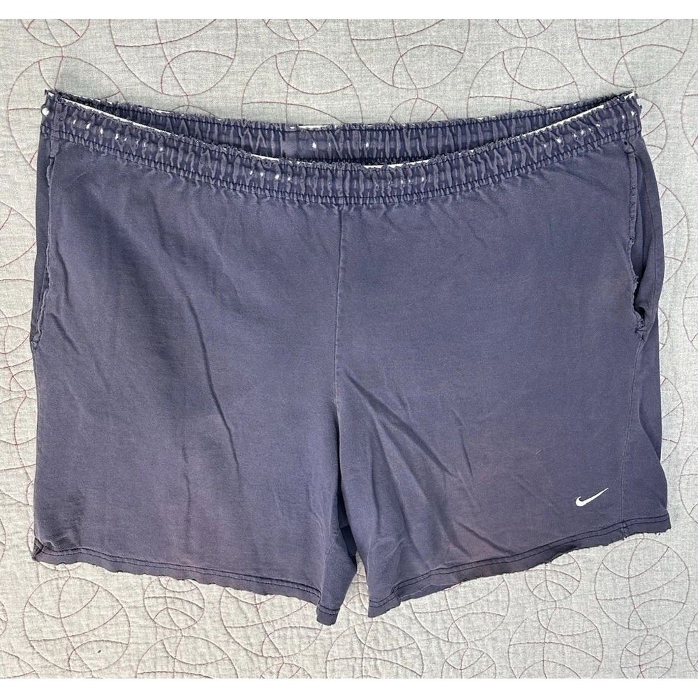 Nike Sweat Shorts Blue Vintage Destroyed Thrashed / Mens Large‎